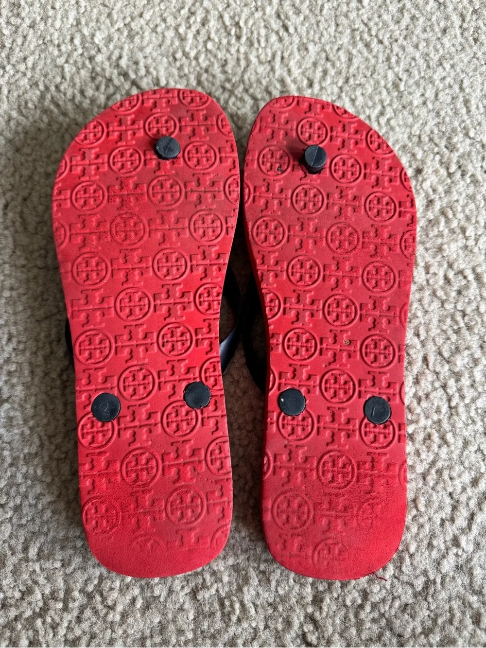Women’s Tory Burch Red Anchor Print Flip-flops Size 8